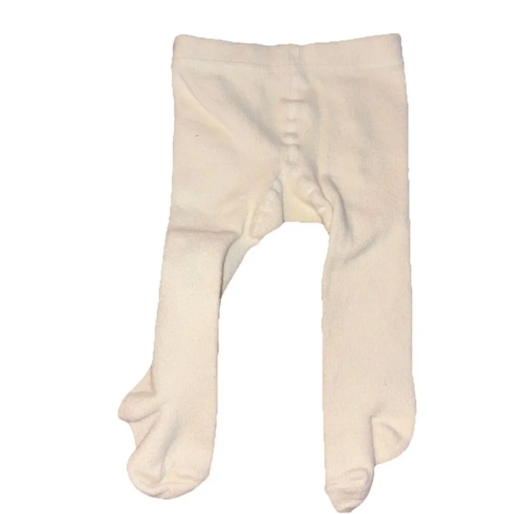 Unbranded Baby Girl Heavy Knit Off-White Tights 0-6M
